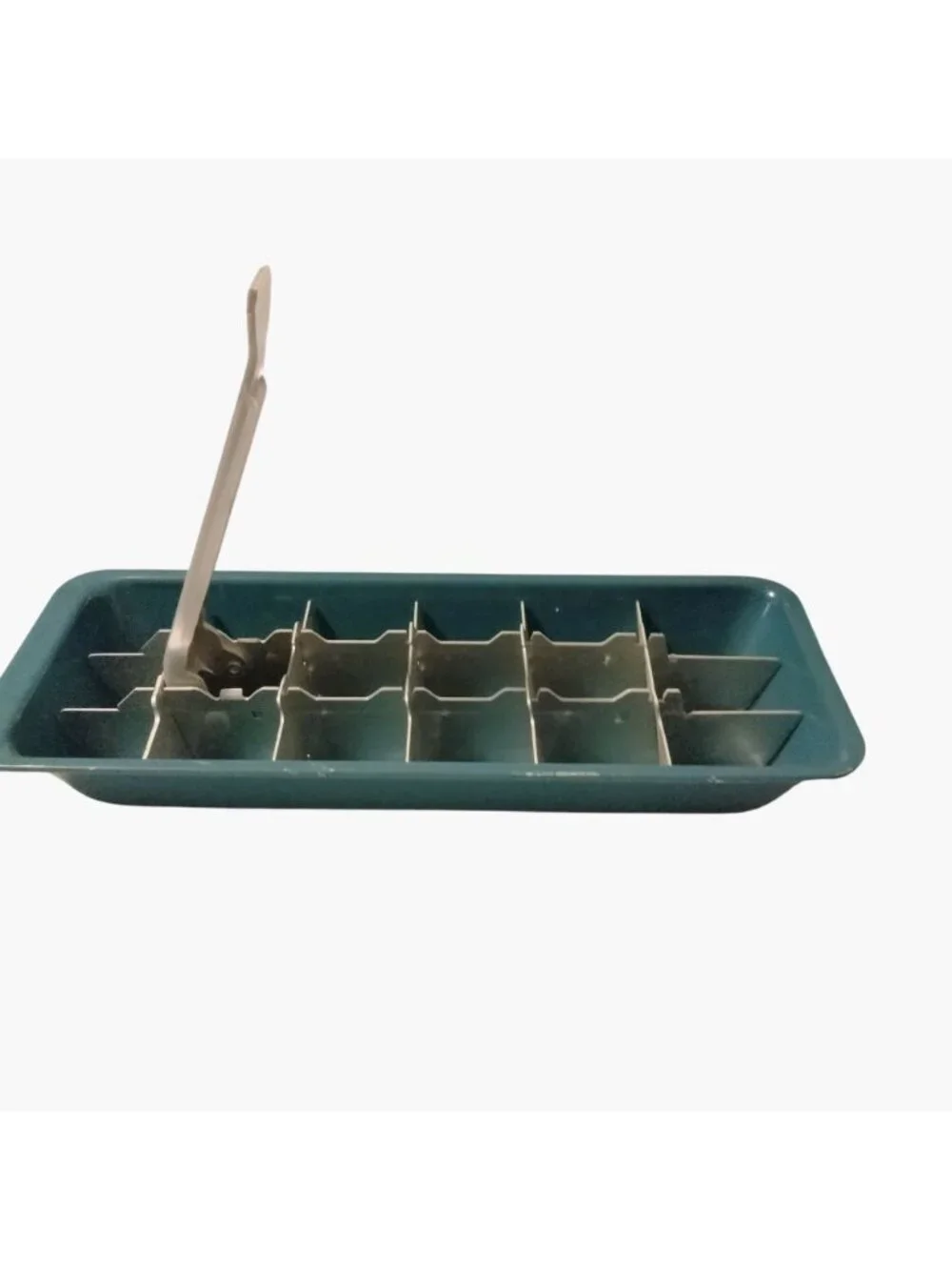 Mirro Aluminum Ice Cube Tray  Teal Release Handle 18 Cubes Durable Vintage